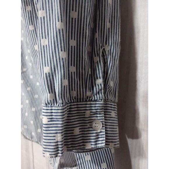 Chadwicks Shirt Ladies Extra Large Tall Blue‎ Striped Button Down - Picture 4 of 8